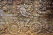 Pura Meduwe Karang - Bali - The famous relief of the Cyclist, a westerner on a bicycle is depicted on the side of the main shrine. 