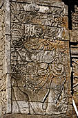 Pura Meduwe Karang - Bali - Reliefs adorning the basement walls of the central shrine, which show people and scenes from everyday life.