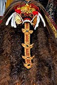 Pejeng, Bali - Pura Pusering Jagat. Ceremonial masks.