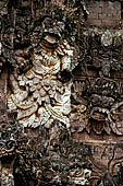 Pura Beji Sangsit , Bali, Candi Bentar at the entrance of the temple, details of the sculptures.