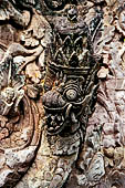 Pura Beji Sangsit , Bali, covered gate (Kori Agung) of the inner courtyard, details of the sculptures.