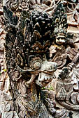 Pura Beji Sangsit , Bali, covered gate (Kori Agung) of the inner courtyard, details of the sculptures.