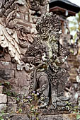 Pura Beji Sangsit , Bali, covered gate (Kori Agung) of the inner courtyard, details of the sculptures.