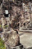 Pura Beji Sangsit , Bali, covered gate (Kori Agung) of the inner courtyard, details of the sculptures.