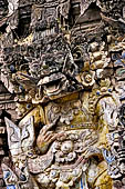 Pura Beji Sangsit , Bali, covered gate (Kori Agung) of the inner courtyard, details of the sculptures.