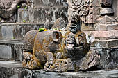 Pura Beji Sangsit , Bali, covered gate (Kori Agung) of the inner courtyard, details of the sculptures.