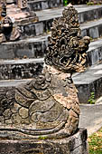Pura Beji Sangsit , Bali, covered gate (Kori Agung) of the inner courtyard, details of the sculptures.