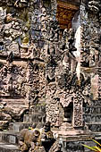 Pura Beji Sangsit , Bali, covered gate (Kori Agung) of the inner courtyard, details of the sculptures.