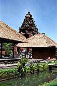 Pura Taman Ayun - Bali. The inner courtyard contains various multi tiered meru's and pavilions and is surrounded by and a moat.