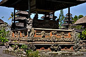 Pura Taman Ayun - Bali. The inner courtyard contains various multi tiered meru's and pavilions.