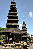 Pura Taman Ayun - Bali. The inner courtyard contains various multi tiered meru's and pavilions.