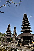 Pura Taman Ayun - Bali. The inner courtyard contains various multi tiered meru's and pavilions.