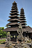 Pura Taman Ayun - Bali. The inner courtyard contains various multi tiered meru's and pavilions.
