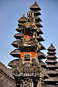 Pura Taman Ayun - Bali. The inner courtyard contains various multi tiered meru's and pavilions.