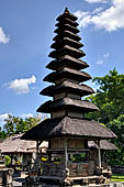 Pura Taman Ayun - Bali. The inner courtyard contains various multi tiered meru's and pavilions.