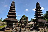 Pura Taman Ayun - Bali. The inner courtyard contains various multi tiered meru's and pavilions.