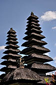 Pura Taman Ayun - Bali. The inner courtyard contains various multi tiered meru's and pavilions.