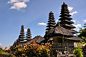 Pura Taman Ayun - Bali. The inner courtyard contains various multi tiered meru's and pavilions.