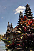 Pura Taman Ayun - Bali. The inner courtyard contains various multi tiered meru's and pavilions and is surrounded by and a moat.