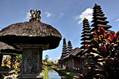Pura Taman Ayun - Bali. The inner courtyard contains various multi tiered meru's and pavilions and is surrounded by and a moat.