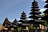 Pura Taman Ayun - Bali. The inner courtyard contains various multi tiered meru's and pavilions.
