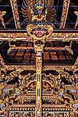 Pura Tirta Empul - Bali. The fourth courtyard, with numerous shrines and several pavilions. Carved details.