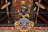Pura Tirta Empul - Bali. The fourth courtyard, with numerous shrines and several pavilions. Carved details.