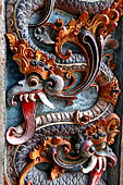 Pura Tirta Empul - Bali. The fourth courtyard, with numerous shrines and several pavilions. Carved details.