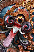 Pura Tirta Empul - Bali. The fourth courtyard, with numerous shrines and several pavilions. Carved details.
