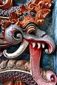Pura Tirta Empul - Bali. The fourth courtyard, with numerous shrines and several pavilions. Carved details.