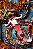 Pura Tirta Empul - Bali. The fourth courtyard, with numerous shrines and several pavilions. Carved details.