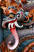 Pura Tirta Empul - Bali. The fourth courtyard, with numerous shrines and several pavilions. Carved details.