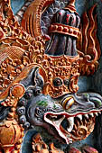 Pura Tirta Empul - Bali. The fourth courtyard, with numerous shrines and several pavilions. Carved details.