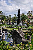 Tirtagangga, Bali - Details of the various fountains pouring water in the ponds.