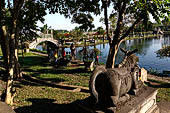 Tirtagangga, Bali - The various statues lined at the entrance on the garden.