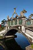 Tirtagangga, Bali - The stone bridges connecting the demon island in the middle of the south pond.