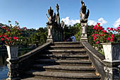 Tirtagangga, Bali - The stone bridges connecting the demon island in the middle of the south pond.