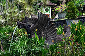 Tirtagangga, Bali - Details of the various fountains pouring water in the ponds.