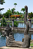 Tirtagangga, Bali - Details of the various fountains pouring water in the ponds.