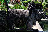 Tirtagangga, Bali - Details of the various fountains pouring water in the ponds.