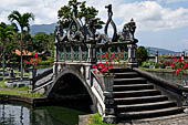 Tirtagangga, Bali - The stone bridges connecting the demon island in the middle of the south pond.