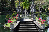 Tirtagangga, Bali - The stone bridges connecting the demon island in the middle of the south pond.