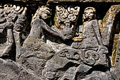 Yeh Pulu bas reliefs, the third group of images, the hunting of the boar.