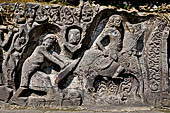 Yeh Pulu bas reliefs, the third group of images, the hunting of the boar.