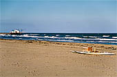 Ravenna. La spiaggia nei pressi del molo di Marina Romea. 
