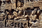 Borobudur reliefs - Third Gallery - Panel 65. Scene from Maitreya past lives.