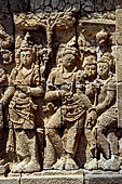 Borobudur, relief of the upper galleries.
