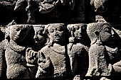Borobudur, reliefs of the First Gallery balustrade.