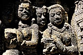 Borobudur, reliefs of the First Gallery balustrade.