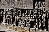 Borobudur, reliefs of the First Gallery balustrade.